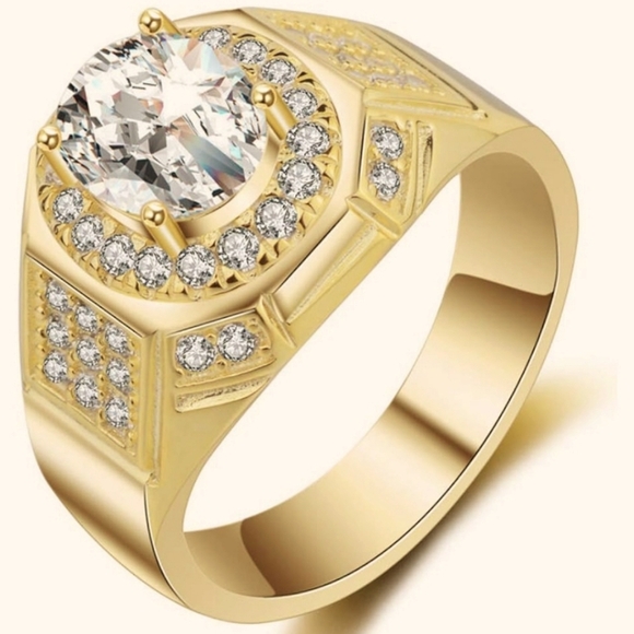 18k Gold Diamond CZ Solitaire Ring NWT - Picture 2 of 4